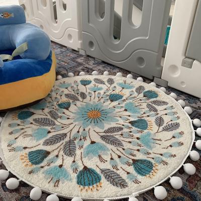 China Custom Made Bedroom Runner Rugs Pashmina Carpet 90cm 120cm Diameter for sale