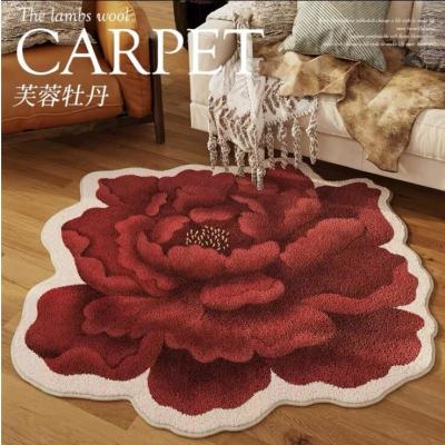 中国 Creative Flower Wool Spinning Bedroom Floor Carpets 60 - 200cm Living Room Carpet 販売のため