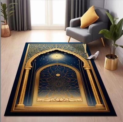 中国 National Special Arabic Printed Worship Mat National Style Prayer Floor Carpet Rug Polyester Fiber 販売のため