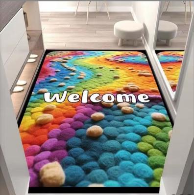 中国 3d Creative Sweet Home And Welcome Pattern Carpets For Entrance Door, Sofa And Bedroom 販売のため