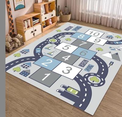 中国 Cartoon Track Traffic Map Carpets For Living Room Floor, Children Playroom Rug 販売のため