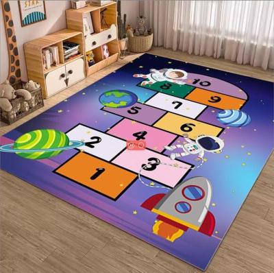 中国 Cartoon Number Grid Carpets For Living Room Children Playroom 120*160cm 販売のため