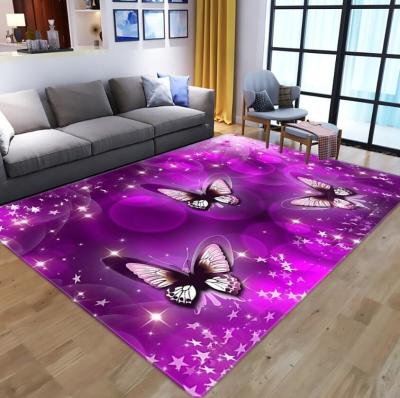 China 3D Printed Flower Dragonfly Living Room, Bedroom Living Room Floor Carpets for sale
