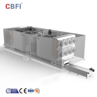 China Equipo inoxidable modificado para requisitos particulares congelado espiral del congelador del poder de la correa de acero del congelador rápido de IQF para la congelación de los mariscos en venta