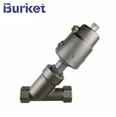China DN40 PN16/20 Stainless Steel Thread Angle Seat Valve with SS304/Plastic pneumatic cylinder for sale