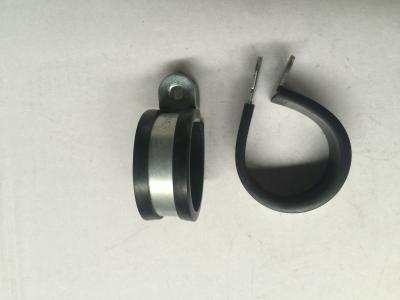China Zinc Plated Steel Rubber Coated Gas Hose Clamps For Fixing Pipe -40℃ ~ +120℃ Temp Range for sale