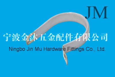 China Standard 12mm Bandwidth Rubber Coated R Type Cable Clamp with Screw Connection for sale