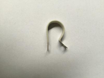 China PVC / Rubber Lined R Shape Small Wire Clips , 12 mm Bandwidth Cable Fasteners Clips for sale