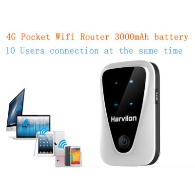 China Harvilon Cat4 150Mbps Mobile 4G Router Support USB Interface Charging for sale