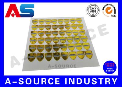 China Etiqueta engomada de encargo de falsificación anti del holograma de la seguridad del oro con número de serie/la capa del rasguño en venta