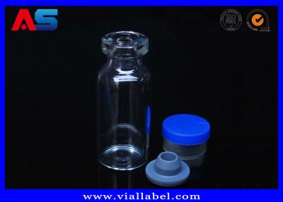 China Glass 5ml Bottle Small Glass Vials With Rubber Stopper And 13# Aluminum Plastic Cap for sale