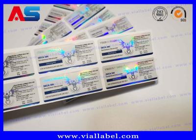 China Customized Anabolic Peptide Bottle Labels  , Glass Vial 3D Hologram Stickers 10ml for sale