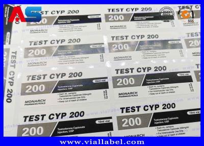 China Adhesive Peptide Bottle Labels 10ml Custom Printing  , Bodybuilding Cypionate Labels black labels for sale
