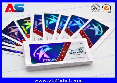 China Custom Hologram 10ml Vial Labels For Anabolic Peptide 10ml Glass Bottles medicine sticker labels for sale