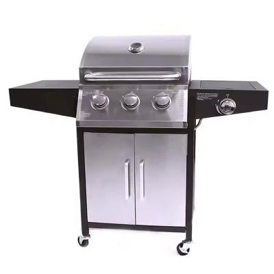 China Outdoor Stainless Steel BBQ Gas Grills with 10000BTU*4 Burners and Side Table for sale