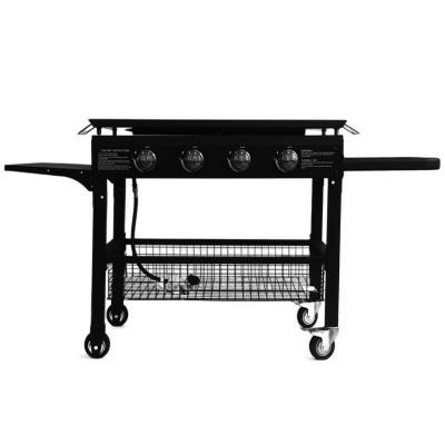 China Enamelled Cast Steel Cooking Pan Gas Griddle for Restaurant Grade 4 Burner Flat Top BBQ for sale