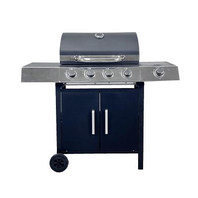 China Outdoor Barbeque Gas Grills with Stainless Steel Side Table Custom Black 4 1 Bunners for sale