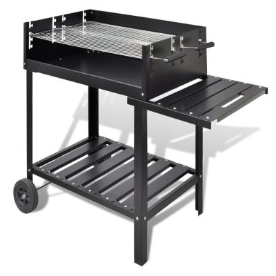 China 73.5*22.5cm x 2 Cooking Area Outdoor Trolley Flat Top Charcoal Grill with 2 Wheels for sale