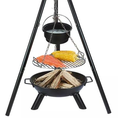 China 52x2cm Cooking Area Tripod Swivel Grill Outdoor Camping BBQ with Flame Safety Device for sale