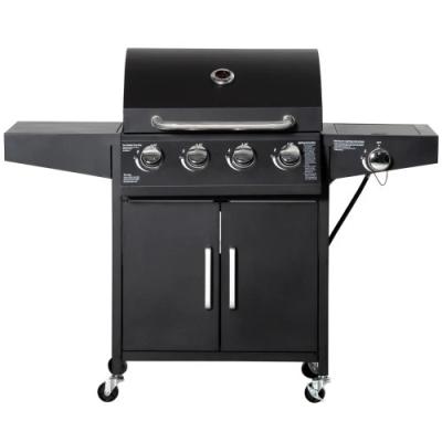 China 59.5*12cm Warming Area 4 Burner Propane Gas Grill with Side Burner and Cabinet Style for sale