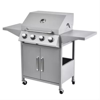 China Outdoor Commercial Stainless Steel Gas BBQ Grill with Side Table Custom Logo Acceptable for sale
