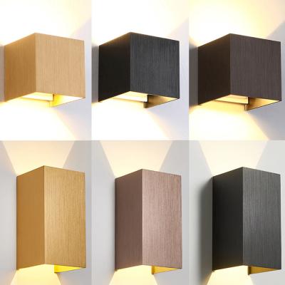 China 3000k Double Head Up And Down Luminous Wall Lamp Aluminum Brushed for sale