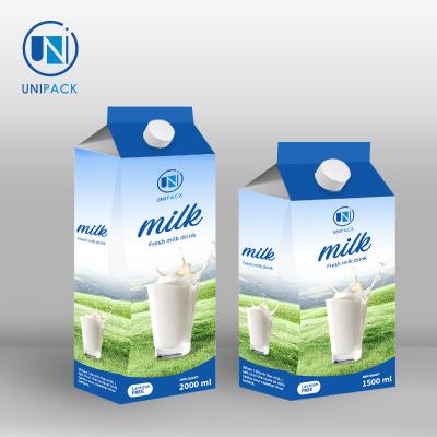 China Paperboard type Beverage Carton Milk Juice Boxes Gable Top for sale