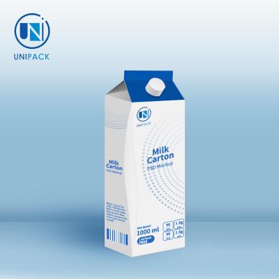 China High End Milk Box Packaging Customized Multiple Printing Handling for sale