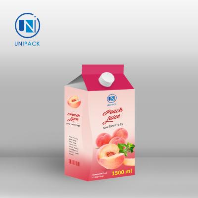 China Unipack  High-end Custom Wholesale Juice Milk Packaging Gable Top for sale