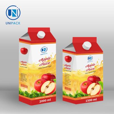 China Unipack  New Arrival Wholesale Printing Custom Juice Milk Packaging Carton Gable Top for sale