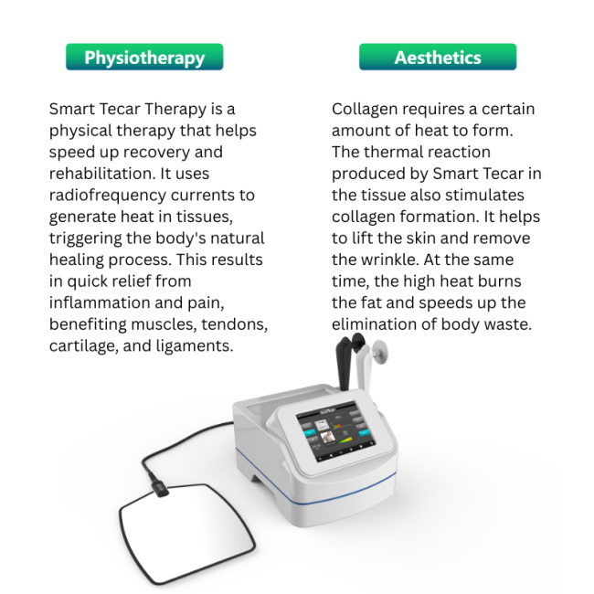 Smart Tecar RF Therapy Machine for Pain Relief, Muscle Recovery, Skin Tightening, Wrinkle Removal, Cellulite Reduction, Dual Frequency 300KHZ 448KHZ, 300W Physiotherapy & Beauty Device