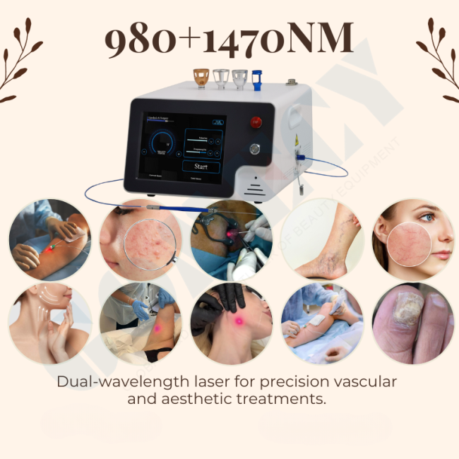 Triple Wavelength Diode Laser System for Vascular Removal Lipolysis Skin Rejuvenation