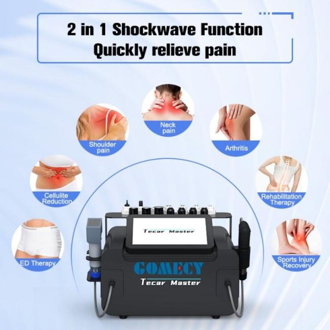 2 Handles Dual ShockwaveTherapy Machine Offering Pneumatic and Electromagnetic Therapy to Enhance Osteoblast Mitosis and Bone Remodeling