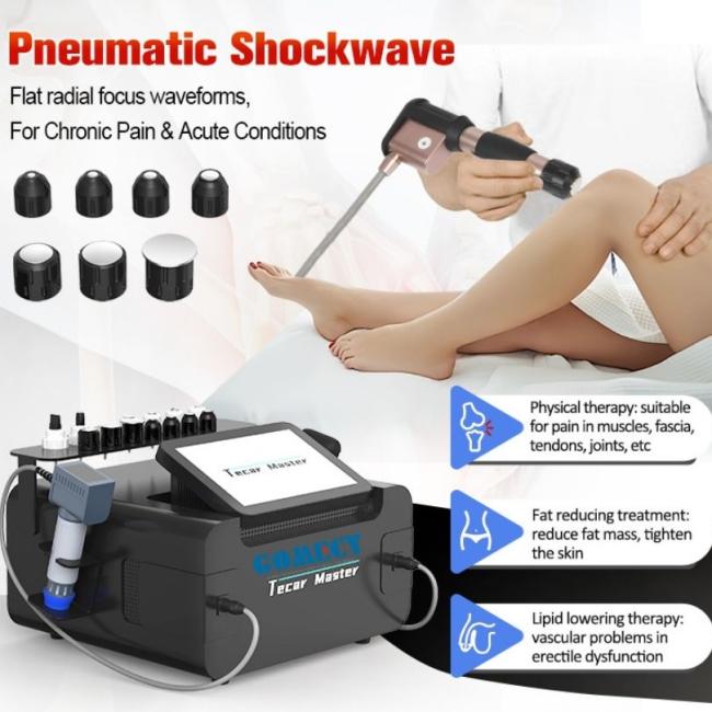 2 Handles Dual ShockwaveTherapy Machine Offering Pneumatic and Electromagnetic Therapy to Enhance Osteoblast Mitosis and Bone Remodeling