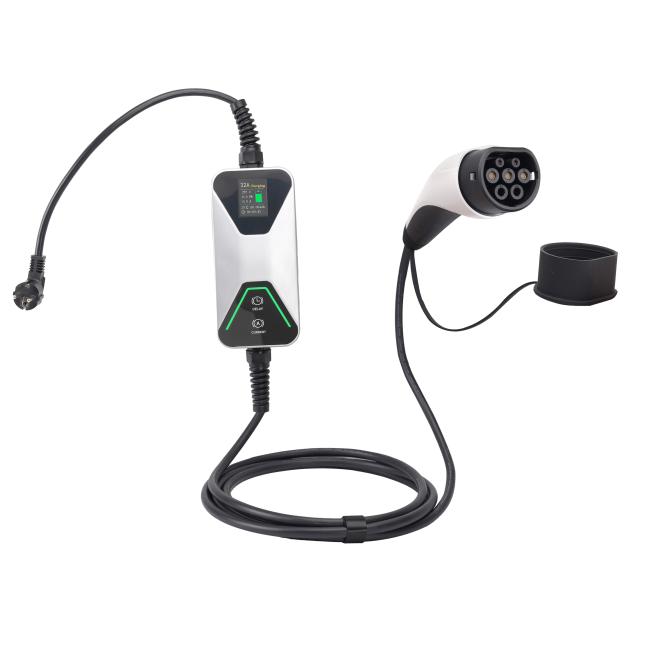 Portable EV Charger Type2 32A 7KW Fast AC Charging Station IEC 62196 WiFi LCD Tuya APP for Tesla BYD VW Electric Cars