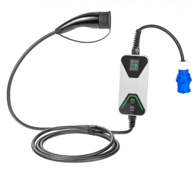 Portable EV Charger Type2 32A 7KW Fast AC Charging Station IEC 62196 WiFi LCD Tuya APP for Tesla BYD VW Electric Cars