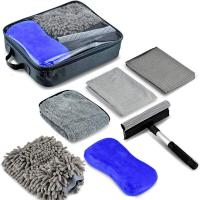Quality Auto Washing Microfiber Cloth Soft Bristle Detailing Brush Set 7pcs for sale