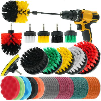 China Customized Cleaning Brush Attachment Shower Drill Brush Scouring Pad 35 Pieces for sale