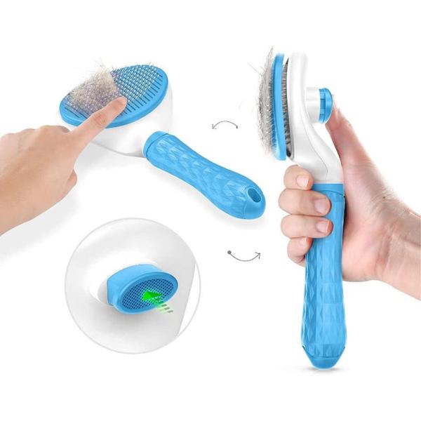 Quality Antibacterial Slicker PET Cleaning Brush Pets Self Clean For Dog Hair Shedding for sale