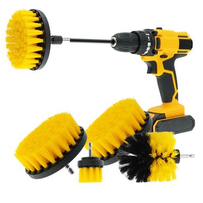 China Medium Bristle Drill Brush Set With Quick Change Shaft For Wood / More for sale
