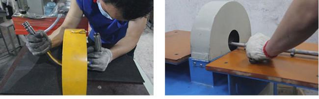 The application of bending pipe belt sanding machine