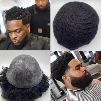China 8x10 Hair Piece Toupee Thick skin Short Afro Curly Men Hair Toupee for sale