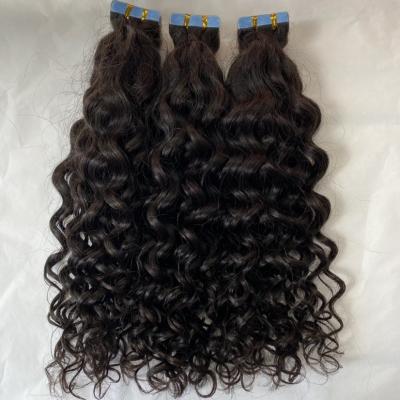 China Hot selling No shedding super PU tape hair extension double drawn 12A 13A remy tape hair extension for sale