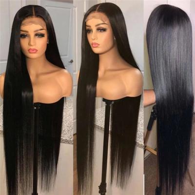 China 30 32 34 36 38 40 50 inch Human Hair Wigs For Black Women Straight Deep Wave Virgin Raw Indian Hair Long Lace Front Wigs for sale