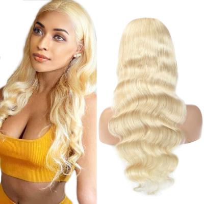 China Mink Raw Virgin Cuticle Aligned Brazilian Blonde Lace Frontal Wig Human Hair 613 transparent Lace Front Wigs W Baby Hair for sale