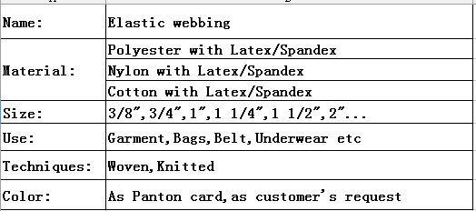 Polyester elastic furniture webbing strap