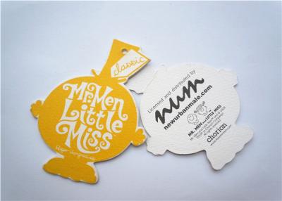China Yellow Clothing Label Tags Recycled Paper Hang Tag For Necklaces for sale