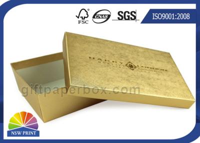 China Papel da textura do ouro duas partes da caixa estabelecida rígida para promoção ajustada do presente à venda