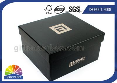 China Caja negra grande de papel de la cartulina de la caja de regalo para los zapatos que embalan Flattie en venta