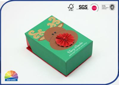 China Christmas Gift Packaging Hinged Lid Gift Box For Handmade Candles Green Color for sale